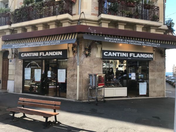 Création et pose de lettres relief rétroéclairées pas LED pour la Boucherie Cantini Flandin à Marseille