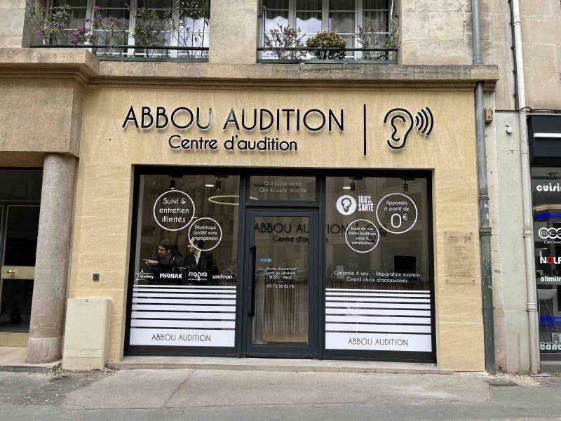 Enseigne lettres lumineuses en relief pour Abbou Audition à Marseille